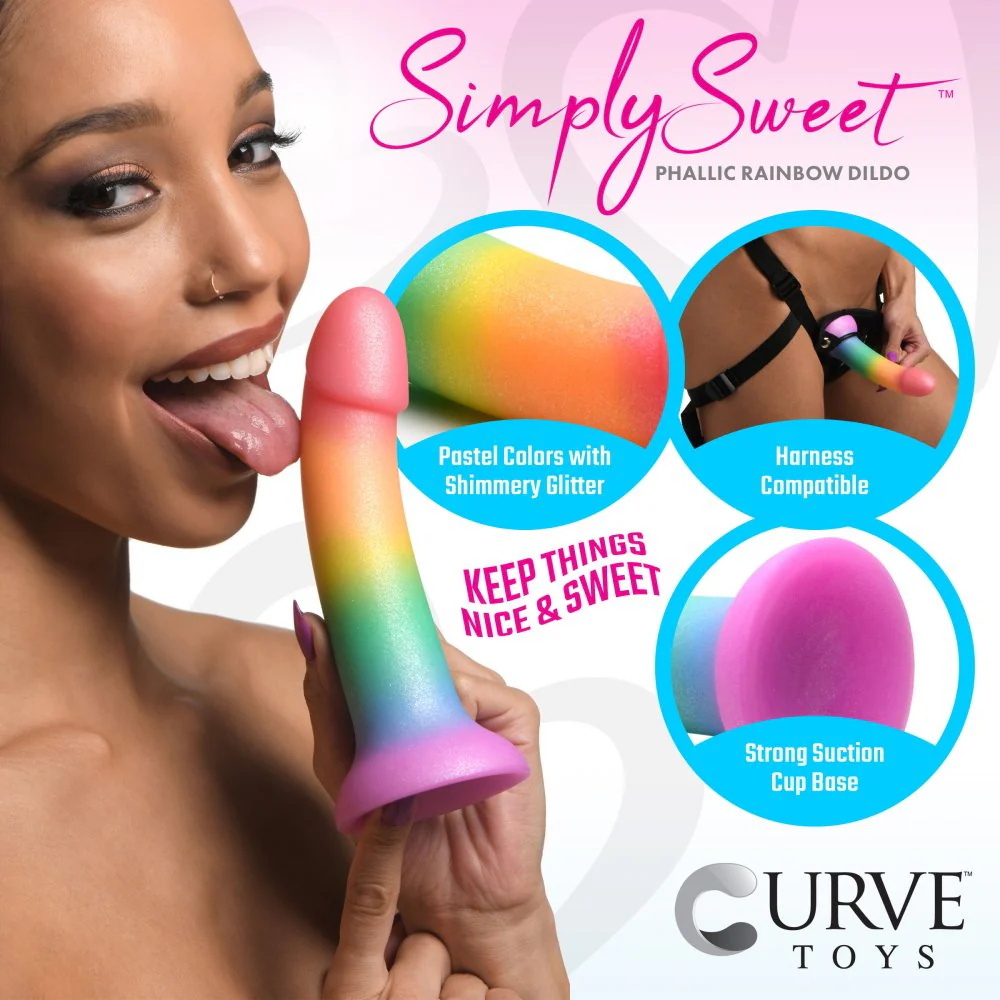 Phallic Rainbow Silicone Dildo - Image 2
