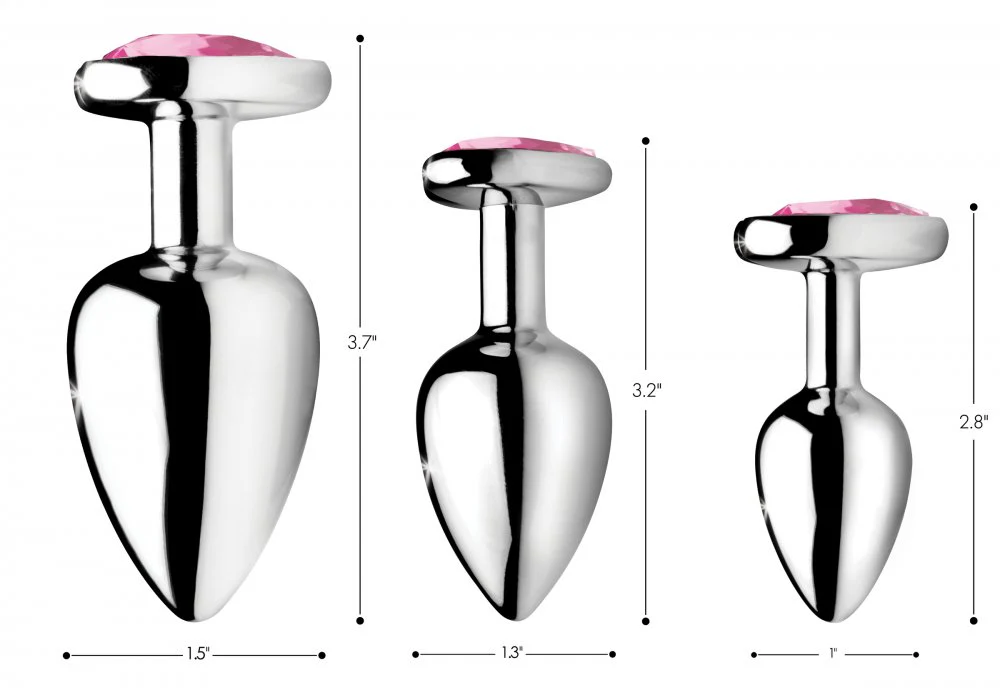 Pink Heart Anal Plug Set - Image 3