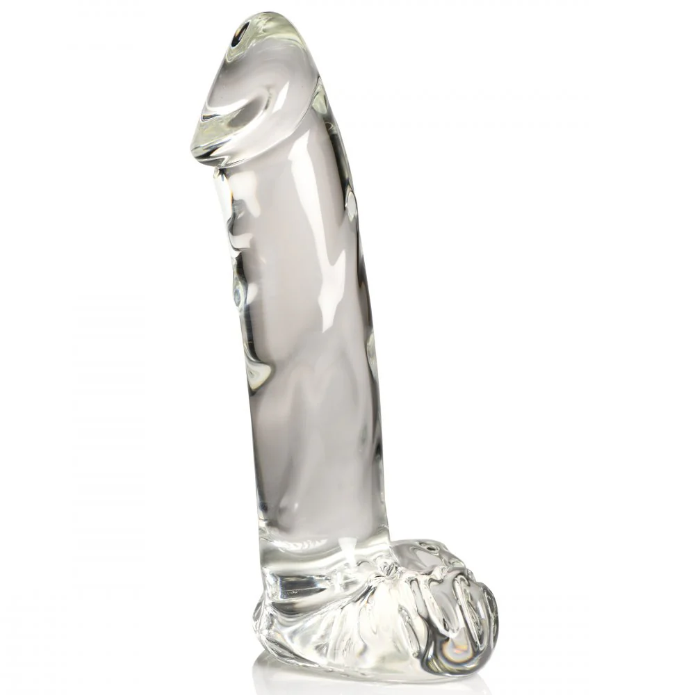 Pleasure Crystals 7.1" Glass Dildo w/ Balls