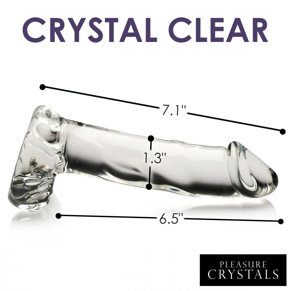 Pleasure Crystals 7.1" Glass Dildo w/ Balls - Image 4