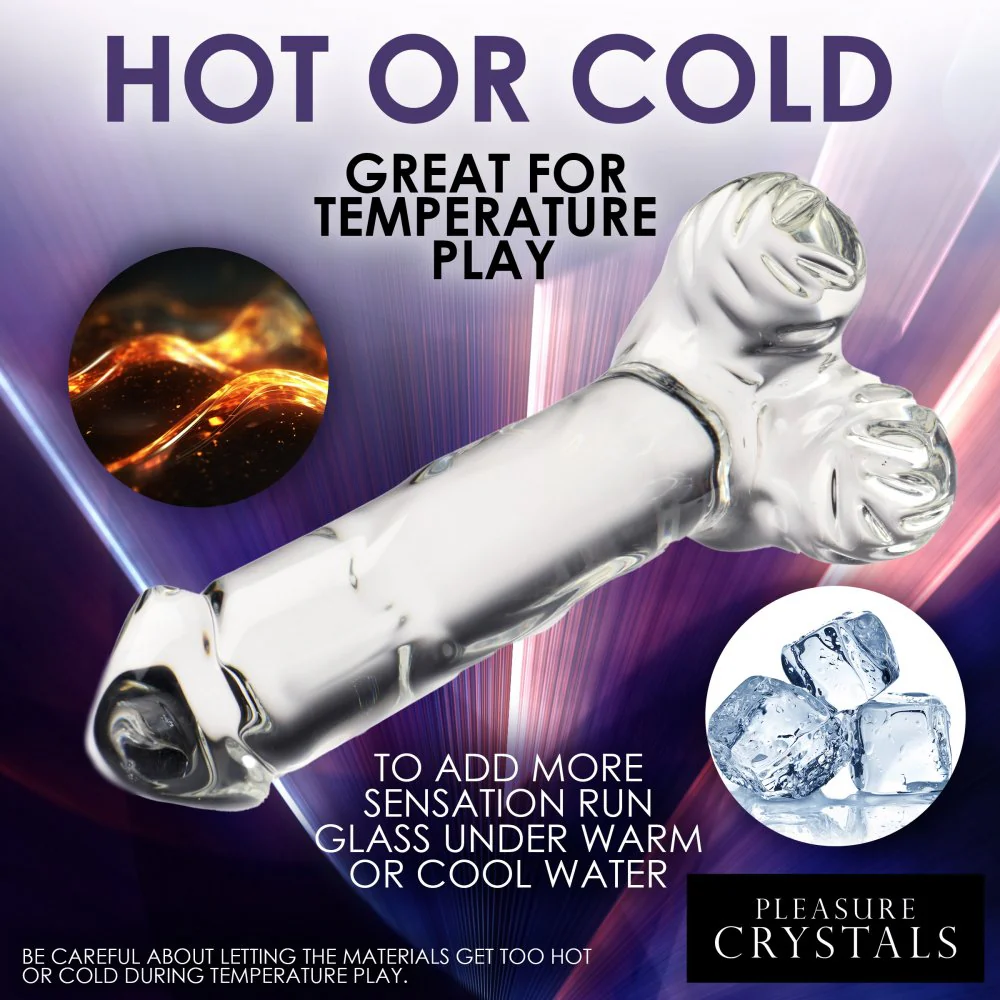 Pleasure Crystals 7.1" Glass Dildo w/ Balls - Image 6