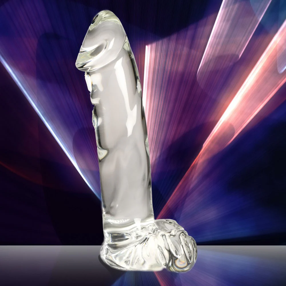 Pleasure Crystals 7.1" Glass Dildo w/ Balls - Image 8