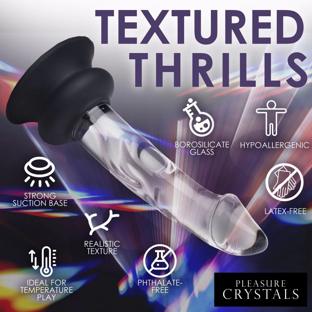 Pleasure Crystals Glass Dildo w/ Silicone Base - Image 8