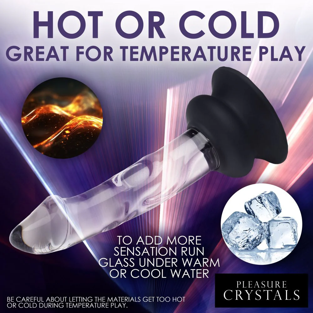 Pleasure Crystals Glass Dildo w/ Silicone Base - Image 9