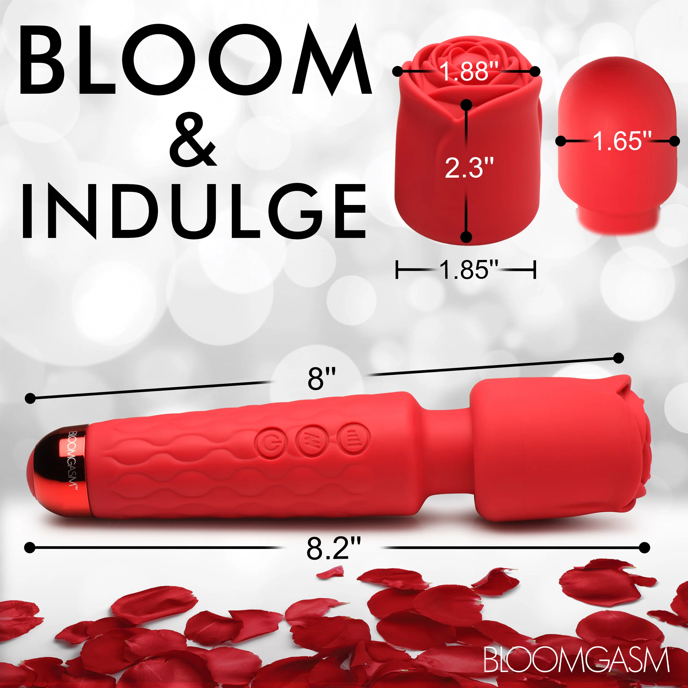 Pleasure Rose 10X Silicone Wand w/ Rose Attachment - Image 4
