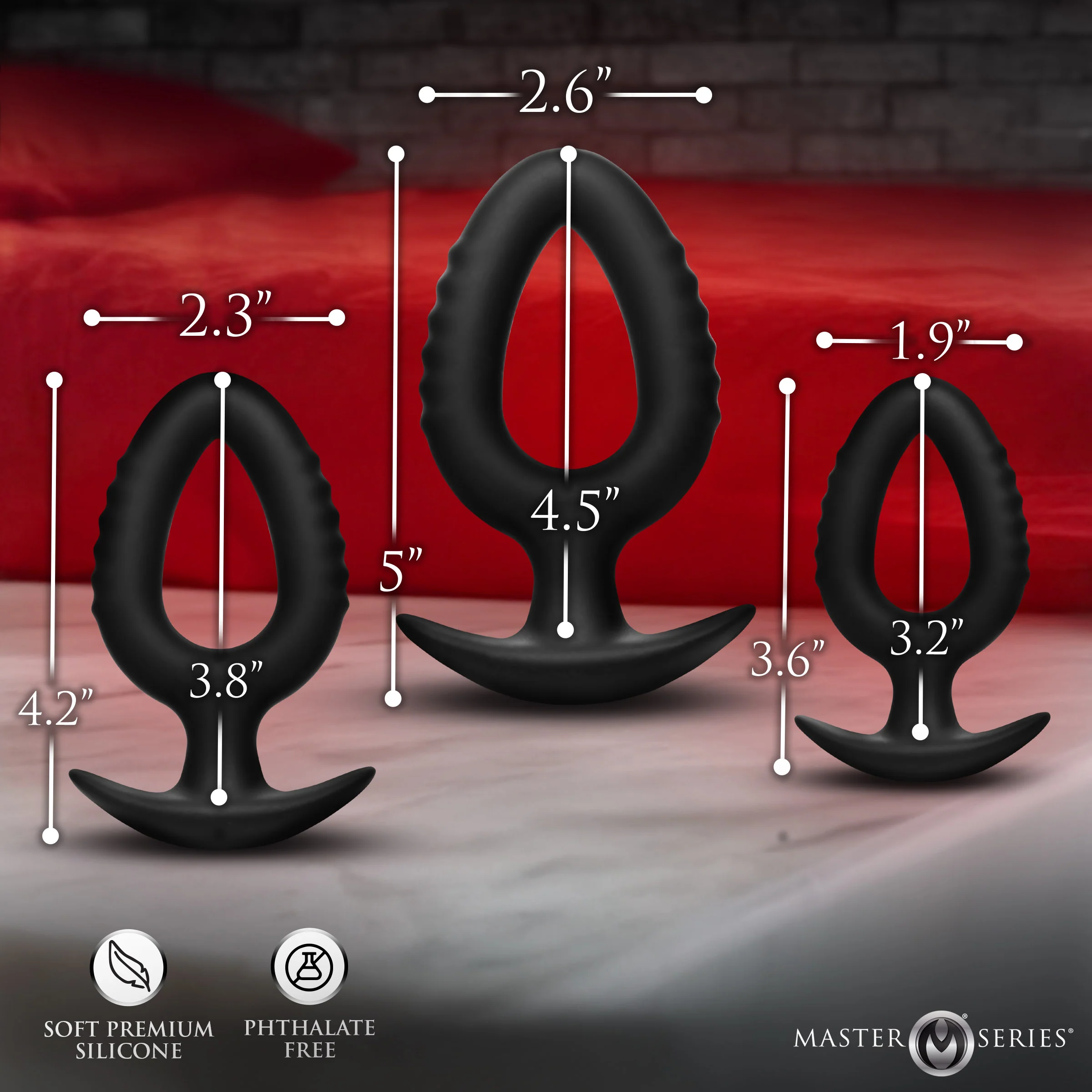 Pop Plugs 3 Piece Hollow Silicone Anal Trainer Set - Image 5