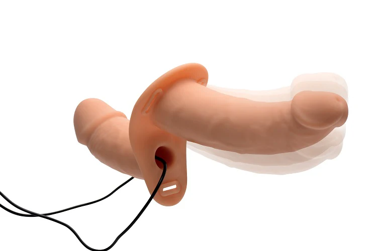 Power Pegger Silicone Vibrating Double Dildo with Harness - Image 3