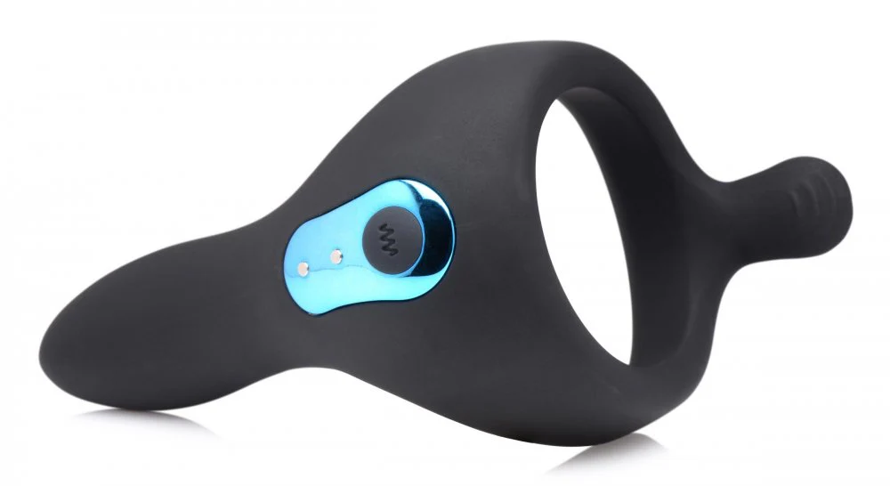 Power Taint 7X Silicone Cock and Ball Ring with Remote - Image 3