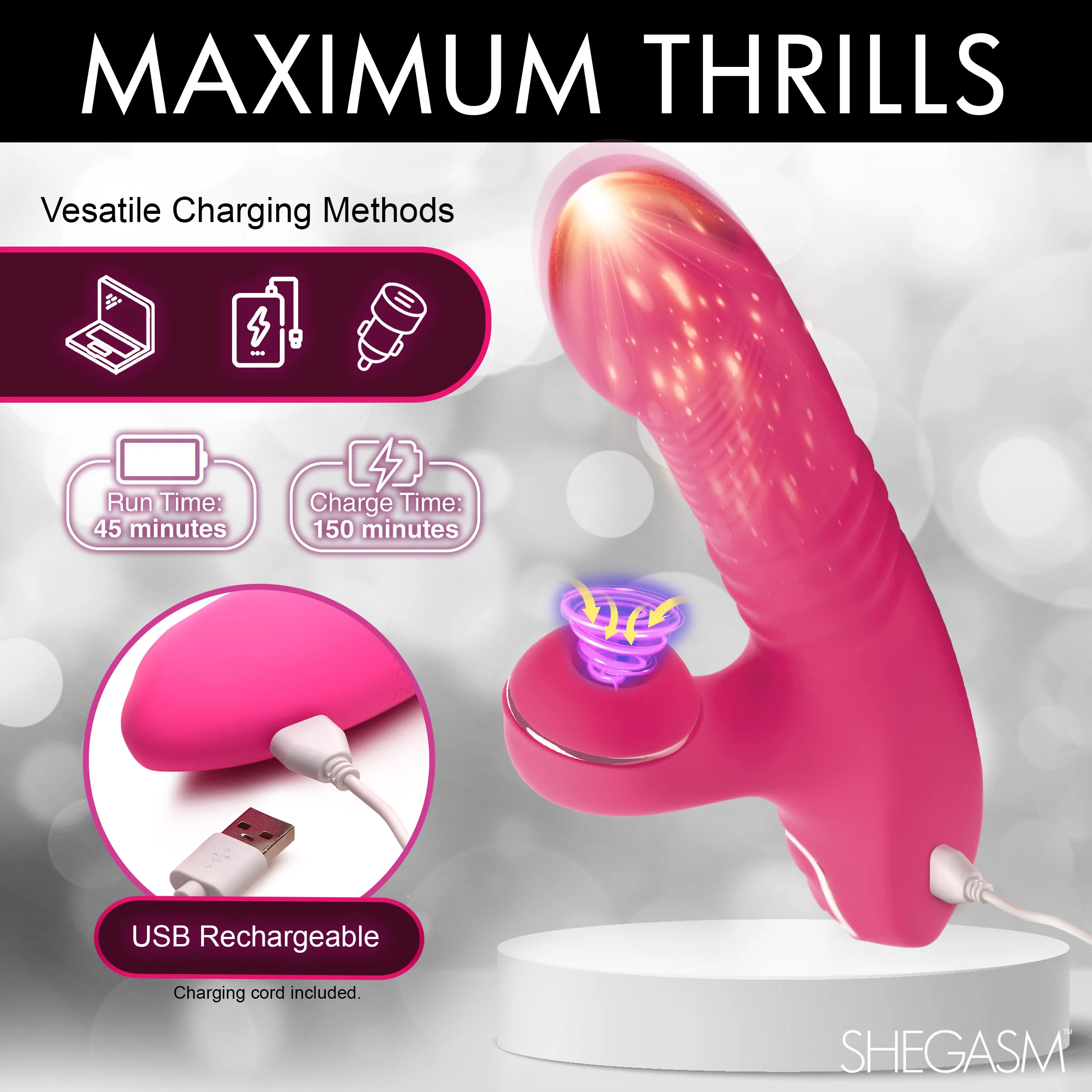 Pro-Thrust Thrusting Suction Silicone Rabbit Vibrator - Image 8