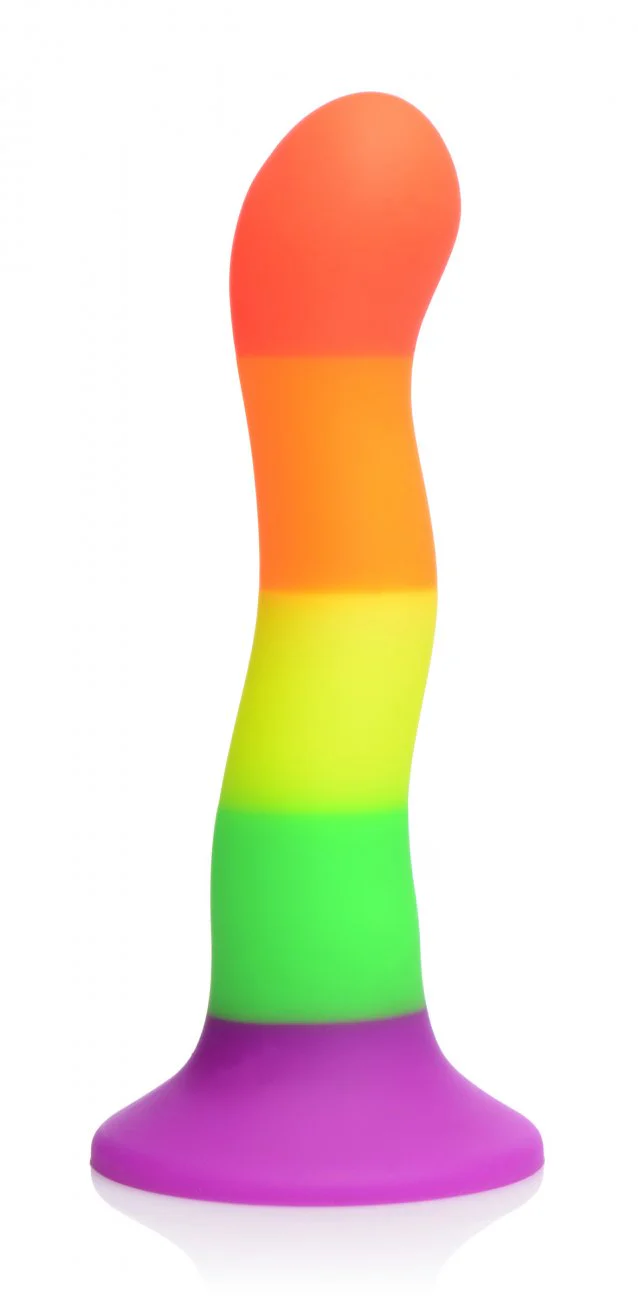 Proud Rainbow Silicone Dildo with Harness - Image 4