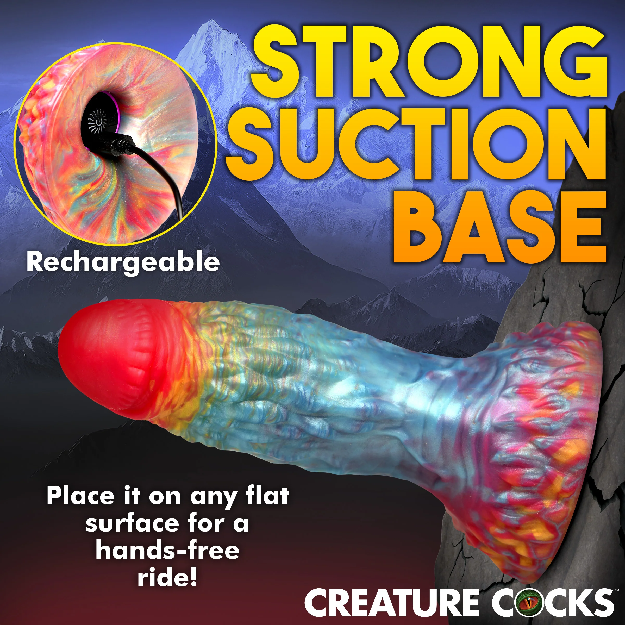 Rainbow Phoenix Vibrating Silicone Dildo with Remote - Image 7