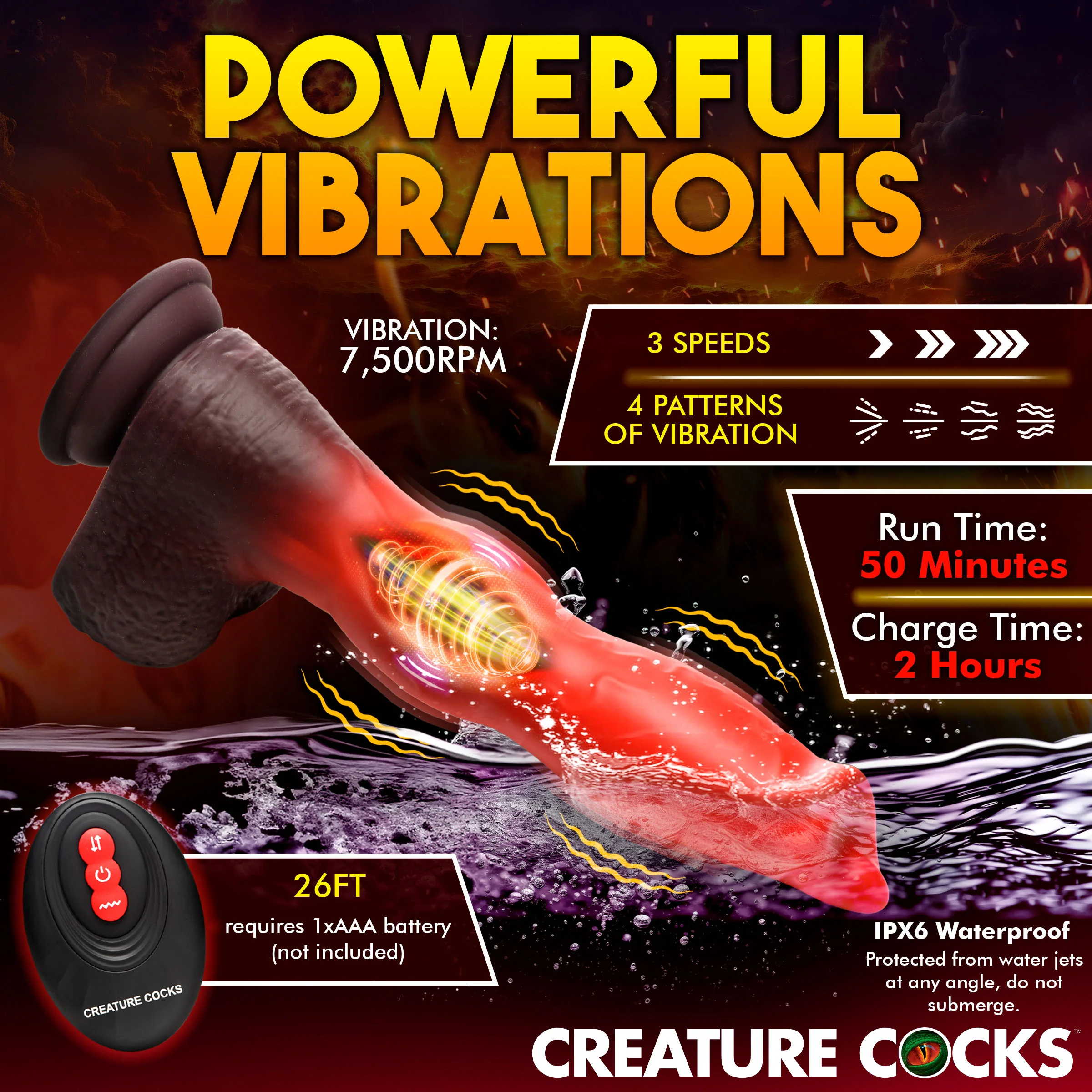 Ramming Hound Thrusting & Vibrating Silicone Dildo - Image 7