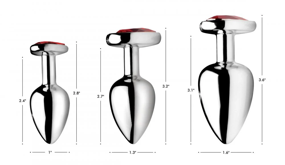 Red Heart Gem Anal Plug Set - Image 2