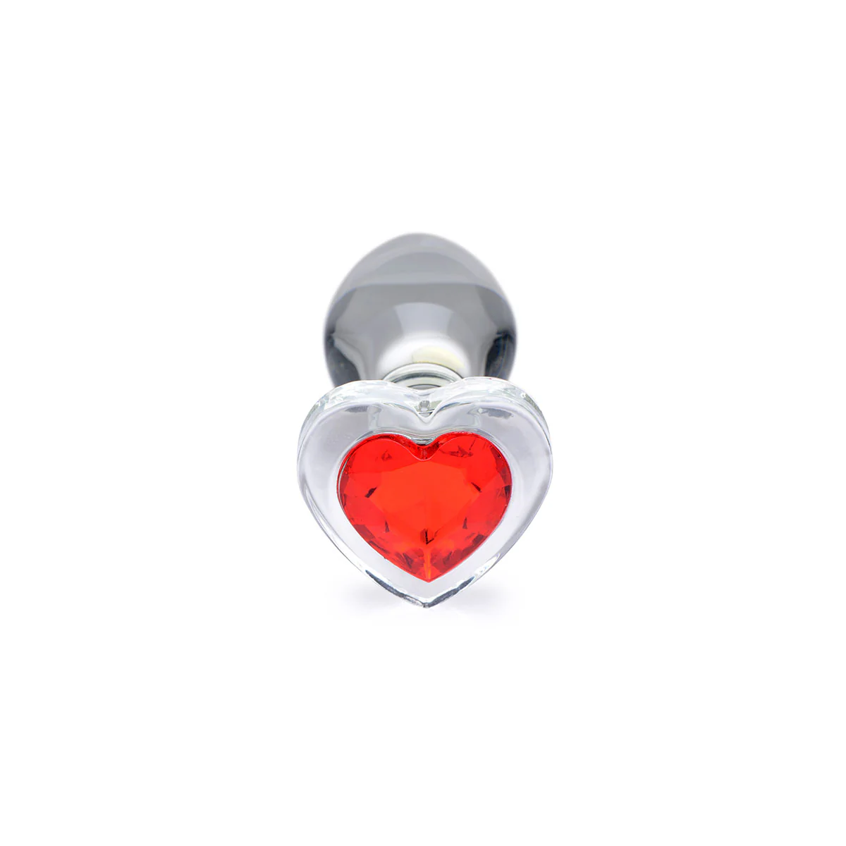 Red Heart Gem Glass Anal Plug - Image 3