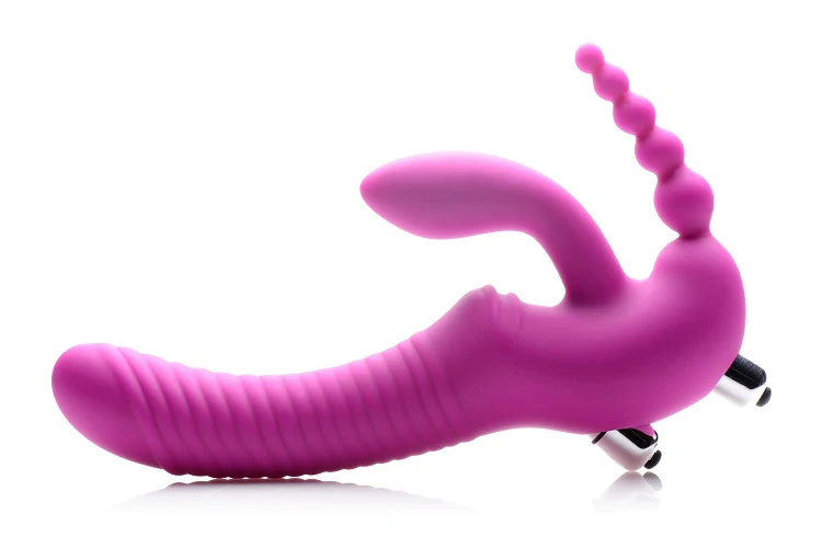 Regal Rider Vibrating Silicone Strapless Strap On Triple G Dildo - Image 3