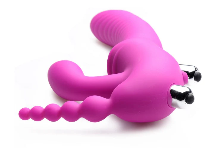Regal Rider Vibrating Silicone Strapless Strap On Triple G Dildo - Image 4