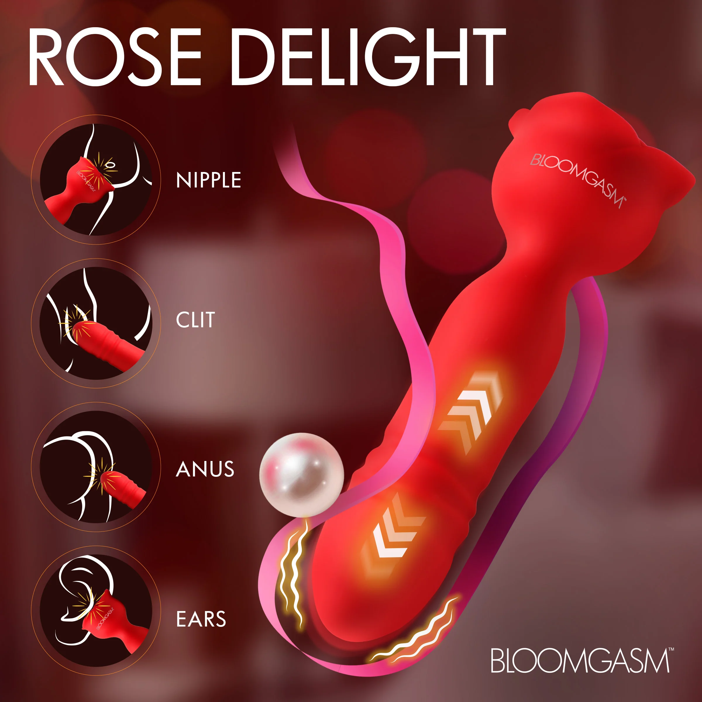 Rose Delight Silicone Thrusting Vibrator - Image 4