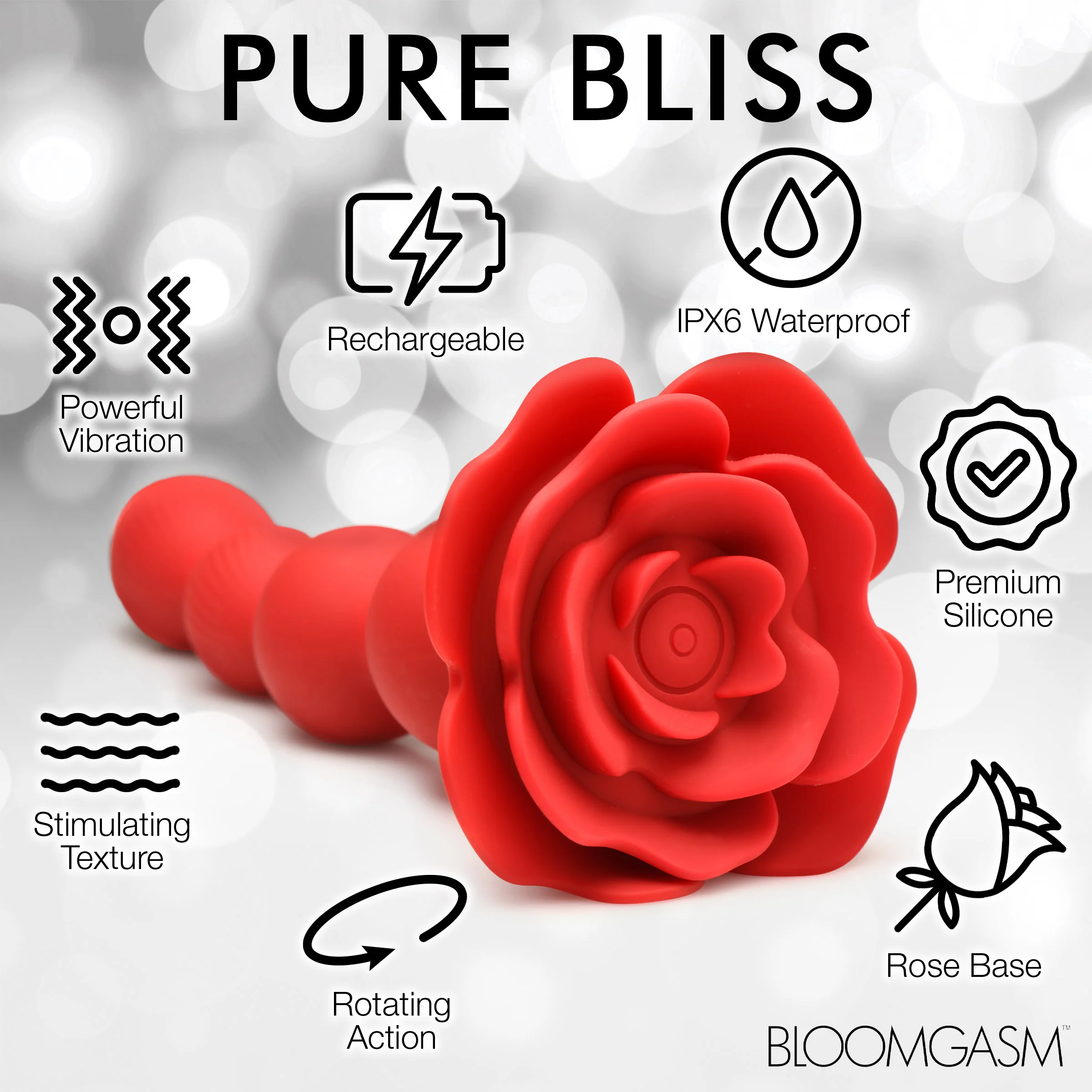 Rose Twirl 10X Vibrating and Rotating Silicone Anal Beads - Image 5