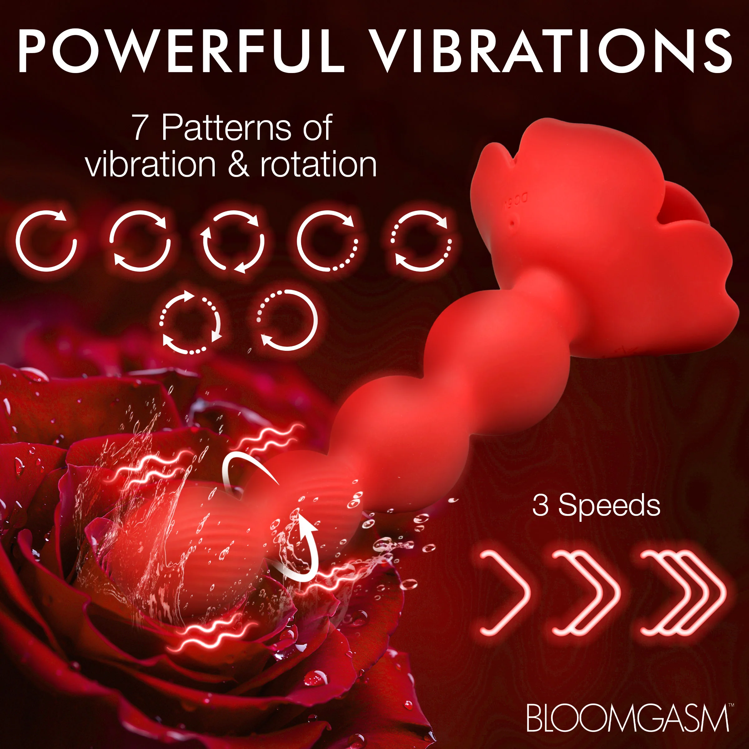 Rose Twirl 10X Vibrating and Rotating Silicone Anal Beads - Image 6