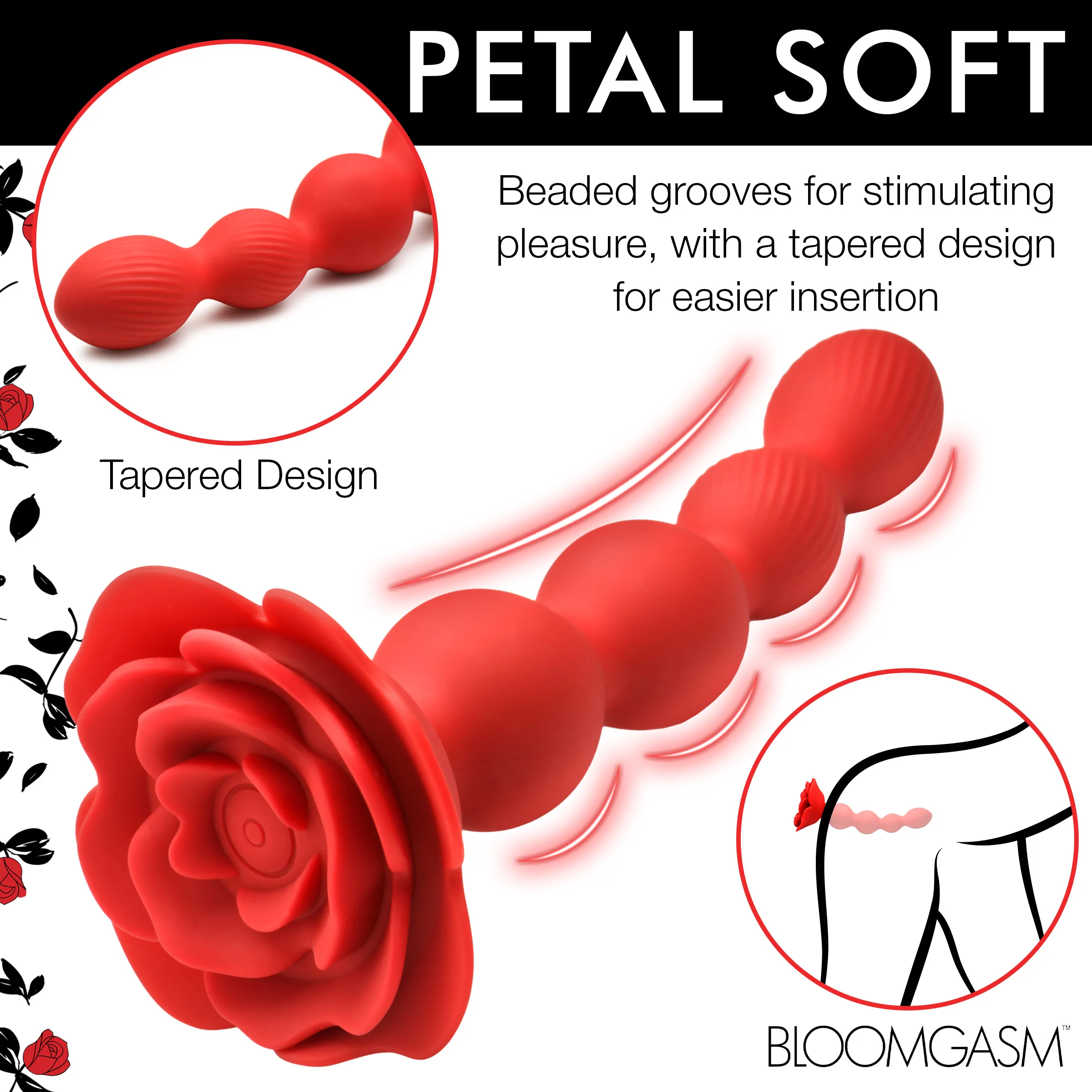 Rose Twirl 10X Vibrating and Rotating Silicone Anal Beads - Image 7