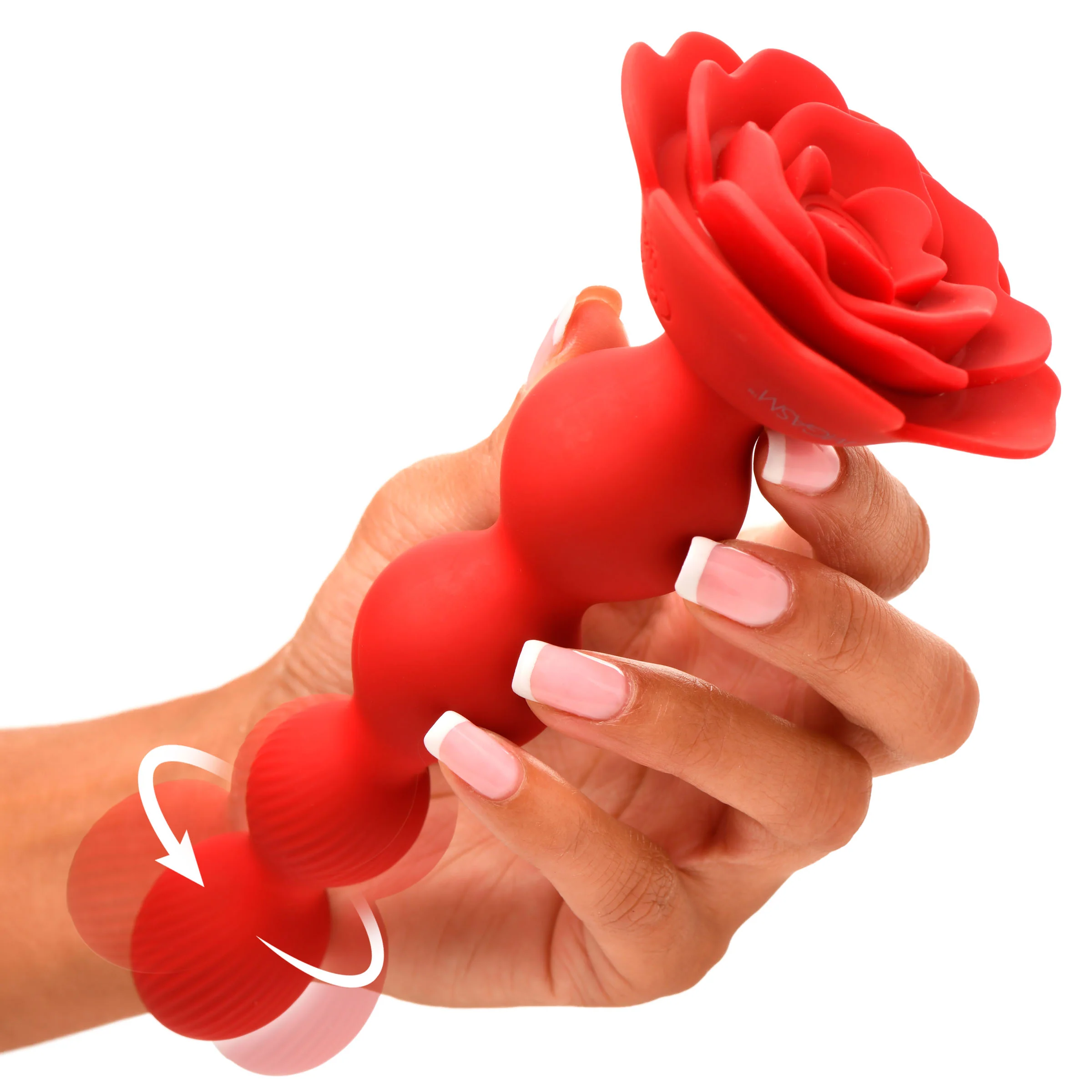 Rose Twirl 10X Vibrating and Rotating Silicone Anal Beads - Image 9