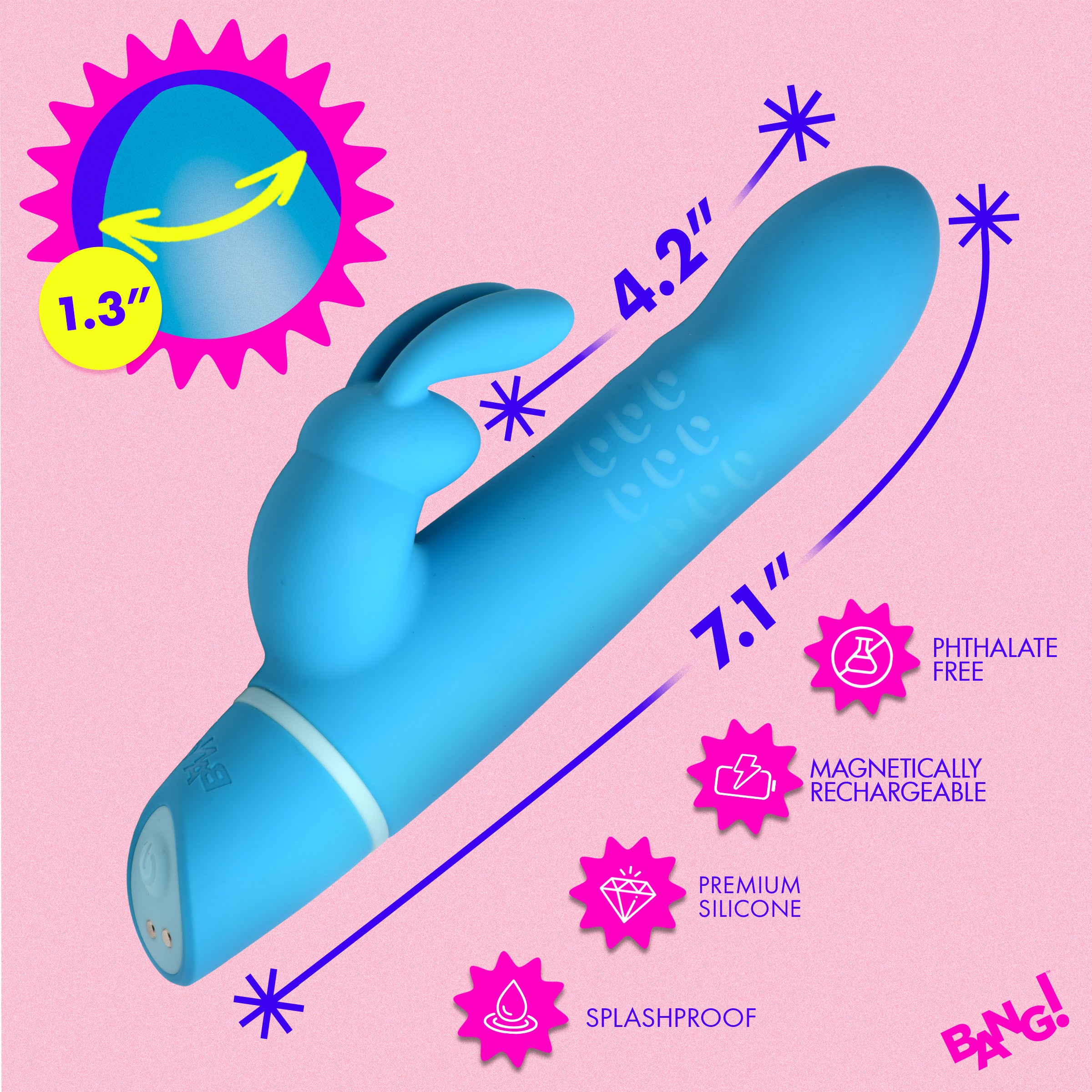 Rotating Beads Silicone Rabbit Vibrator - Image 5
