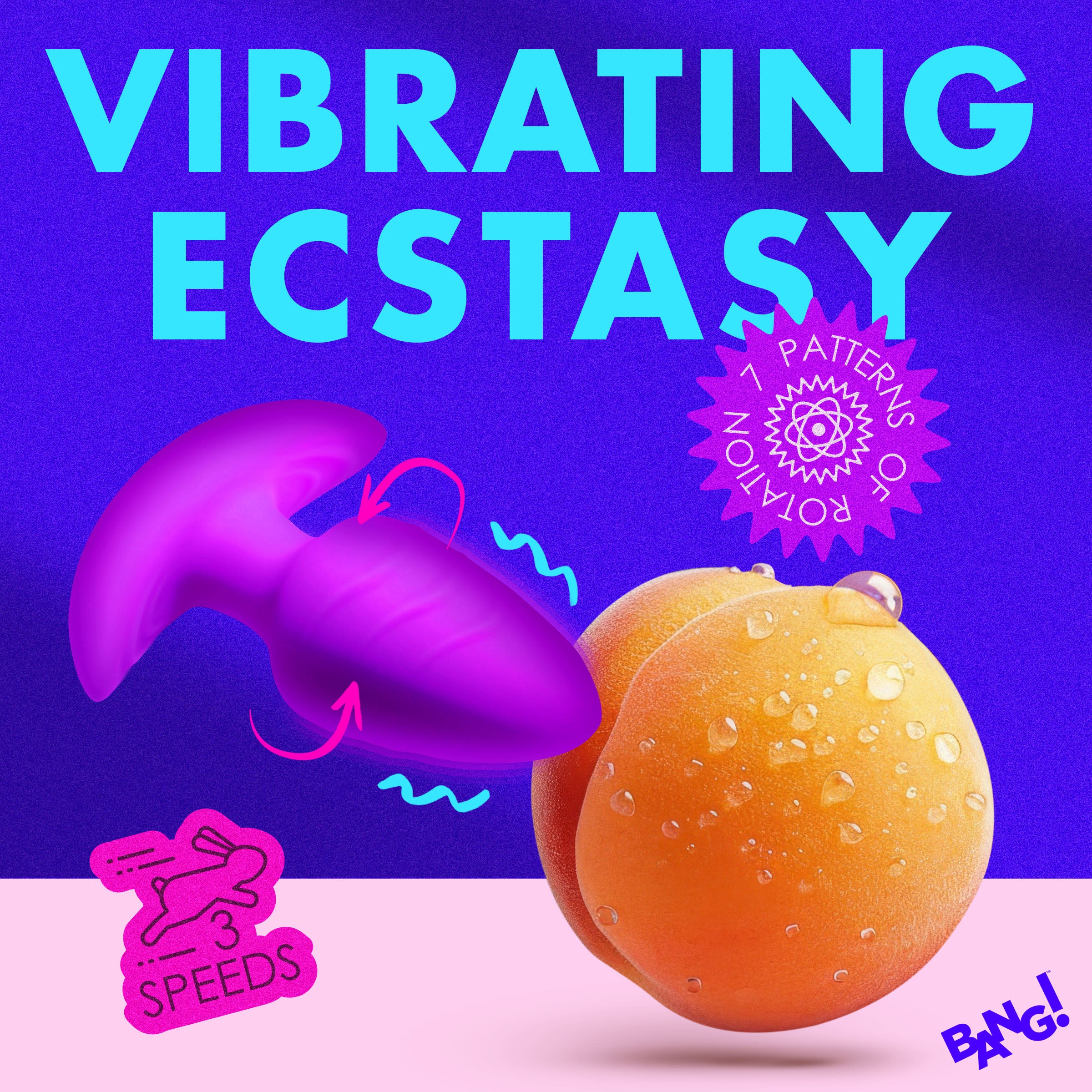 Rotating & Vibrating Silicone Butt Plug w/ Remote - Image 6