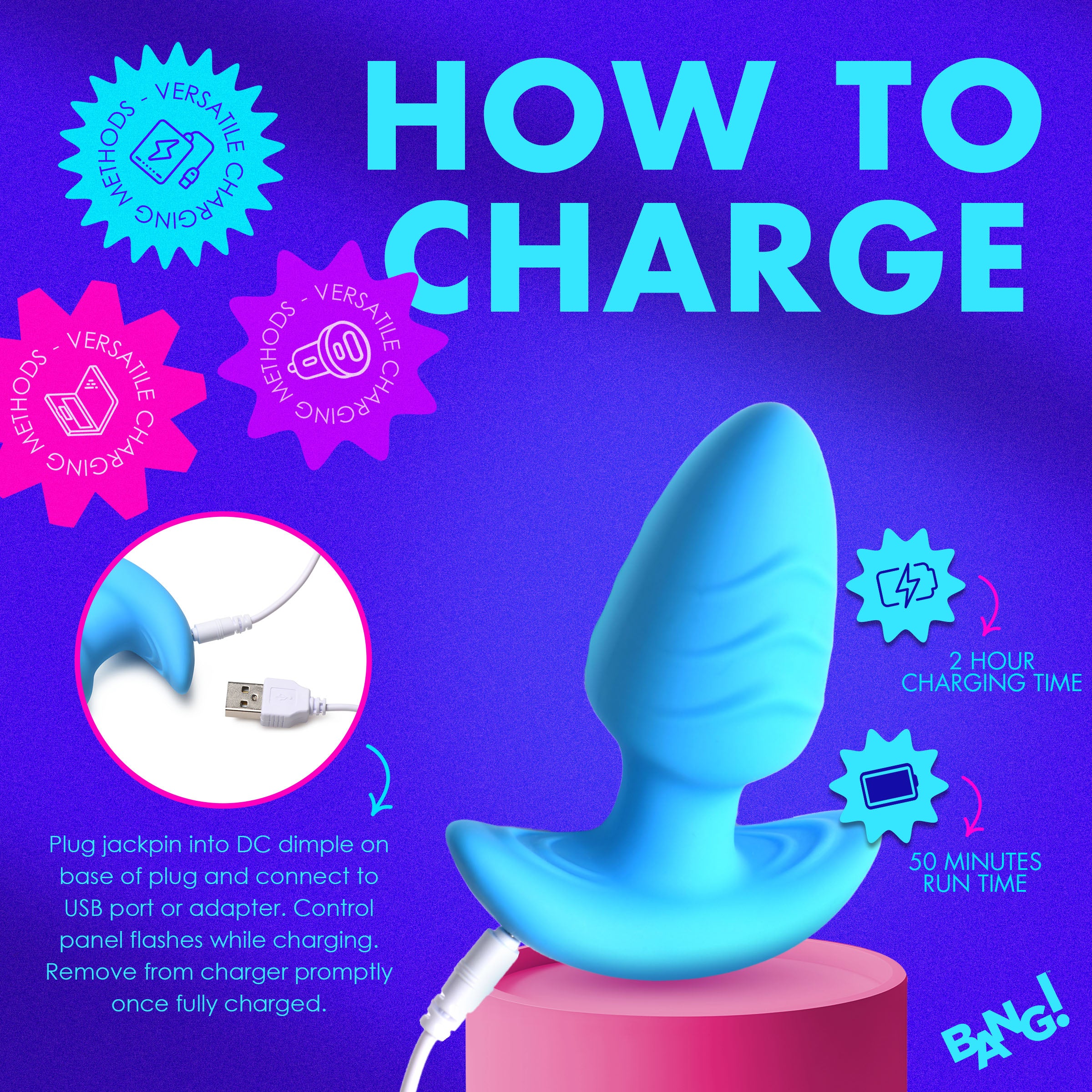 Rotating & Vibrating Silicone Butt Plug w/ Remote - Image 8
