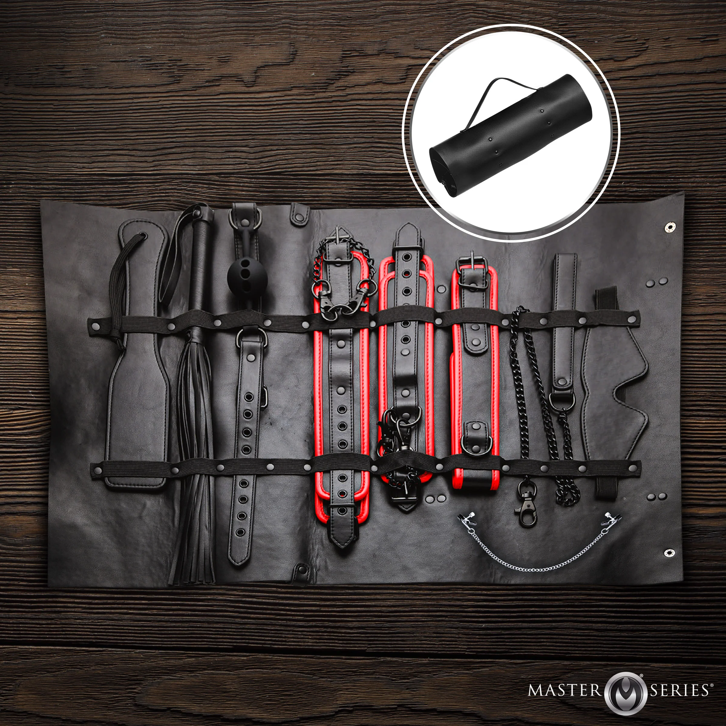 Scarlet Seduction Leather Bondage Travel Set - Image 2
