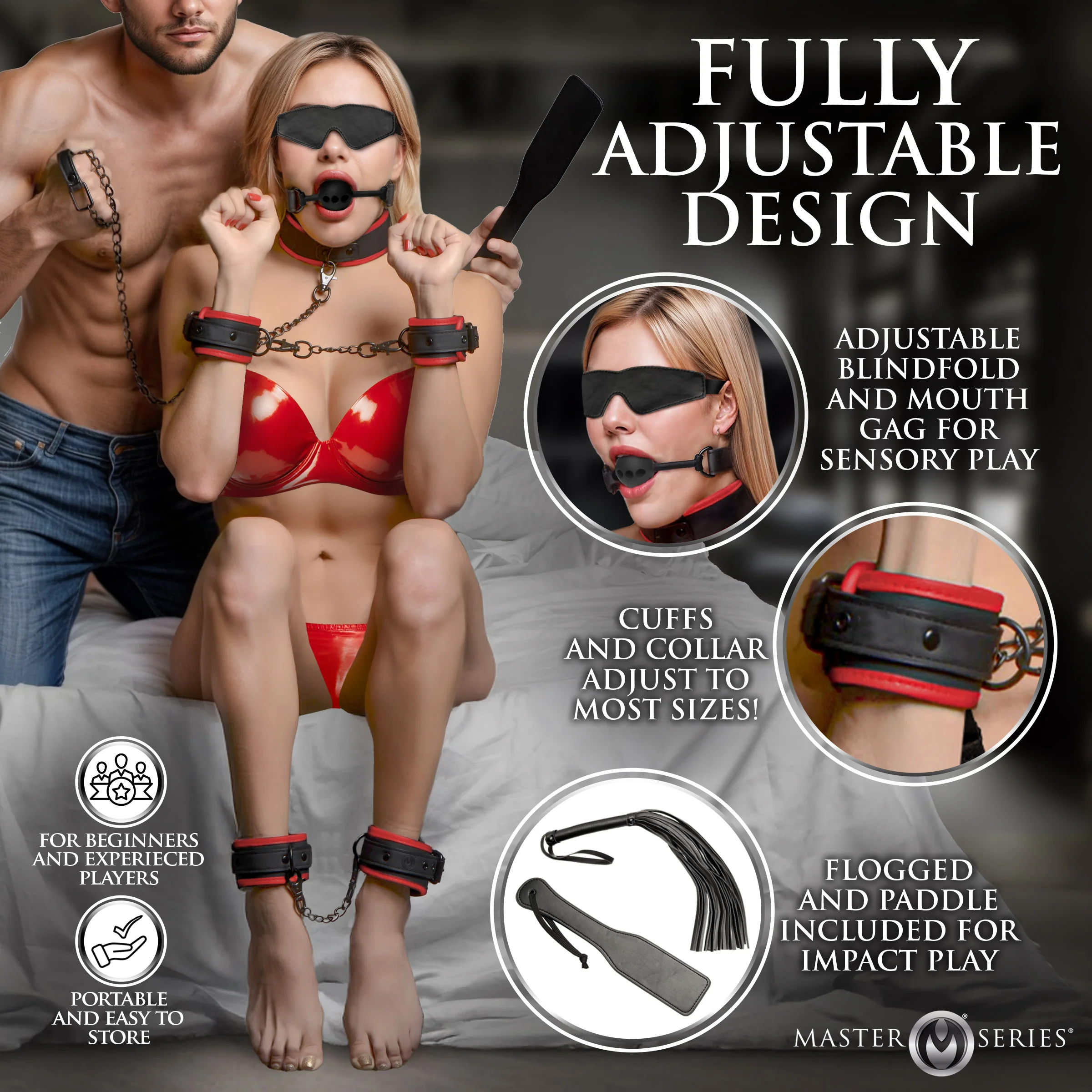 Scarlet Seduction Leather Bondage Travel Set - Image 3
