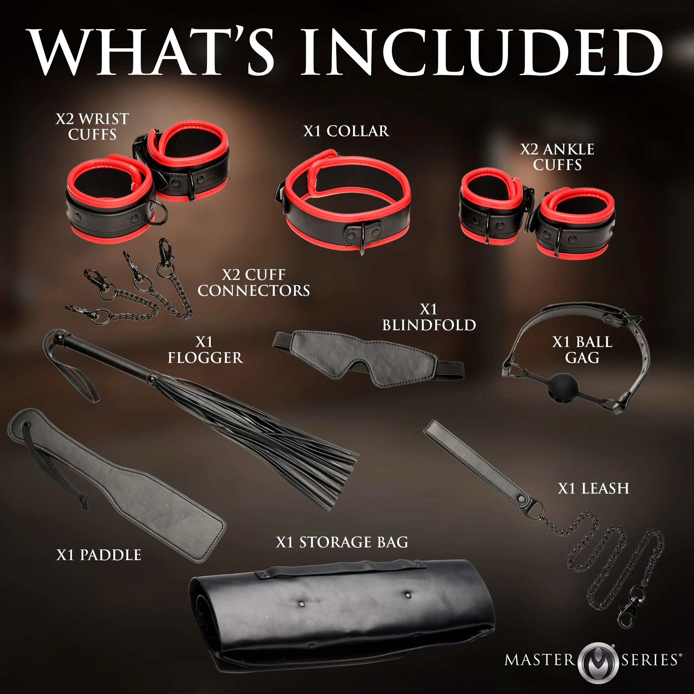 Scarlet Seduction Leather Bondage Travel Set - Image 6