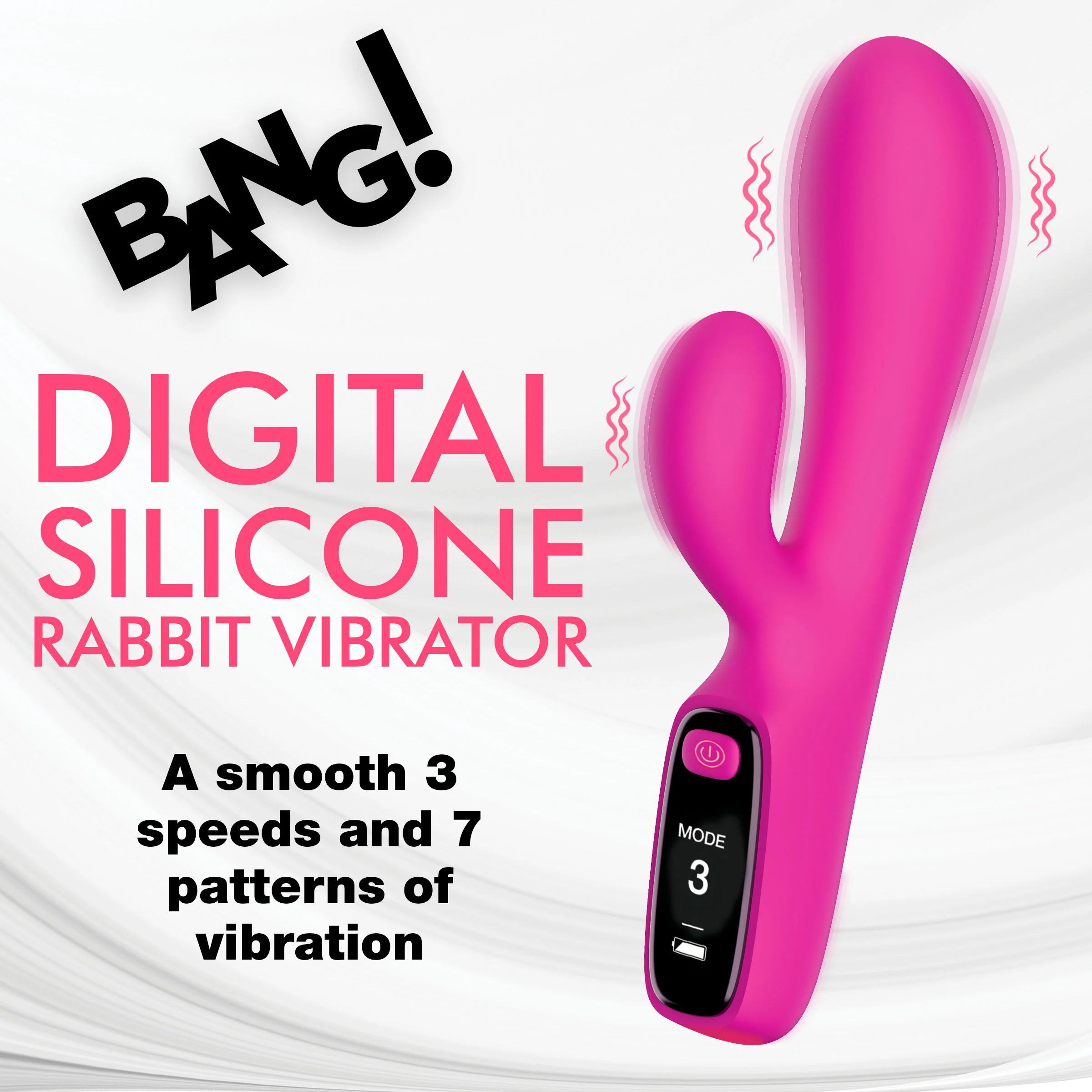 Silicone Rabbit Vibrator with Digital Display - Image 2