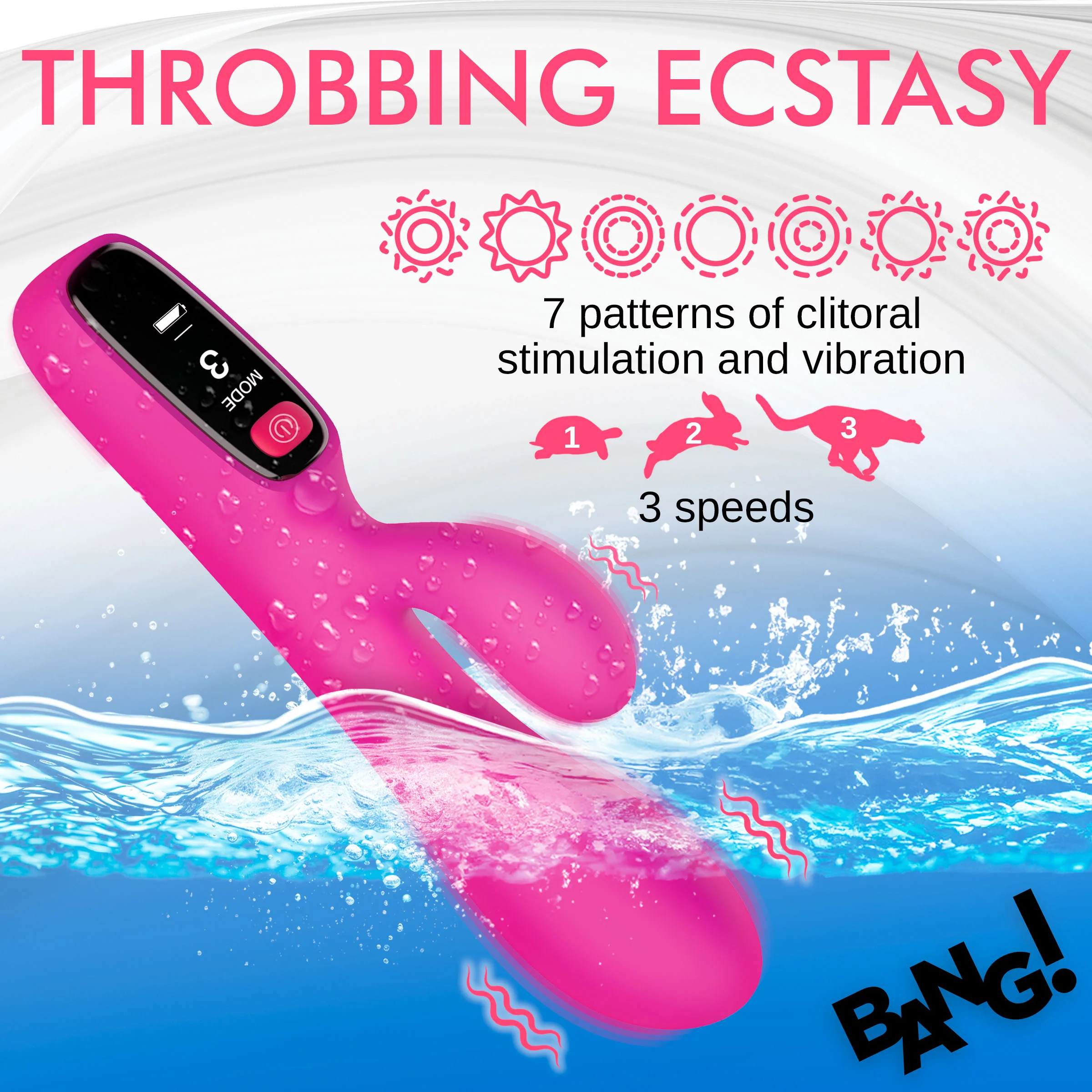 Silicone Rabbit Vibrator with Digital Display - Image 3