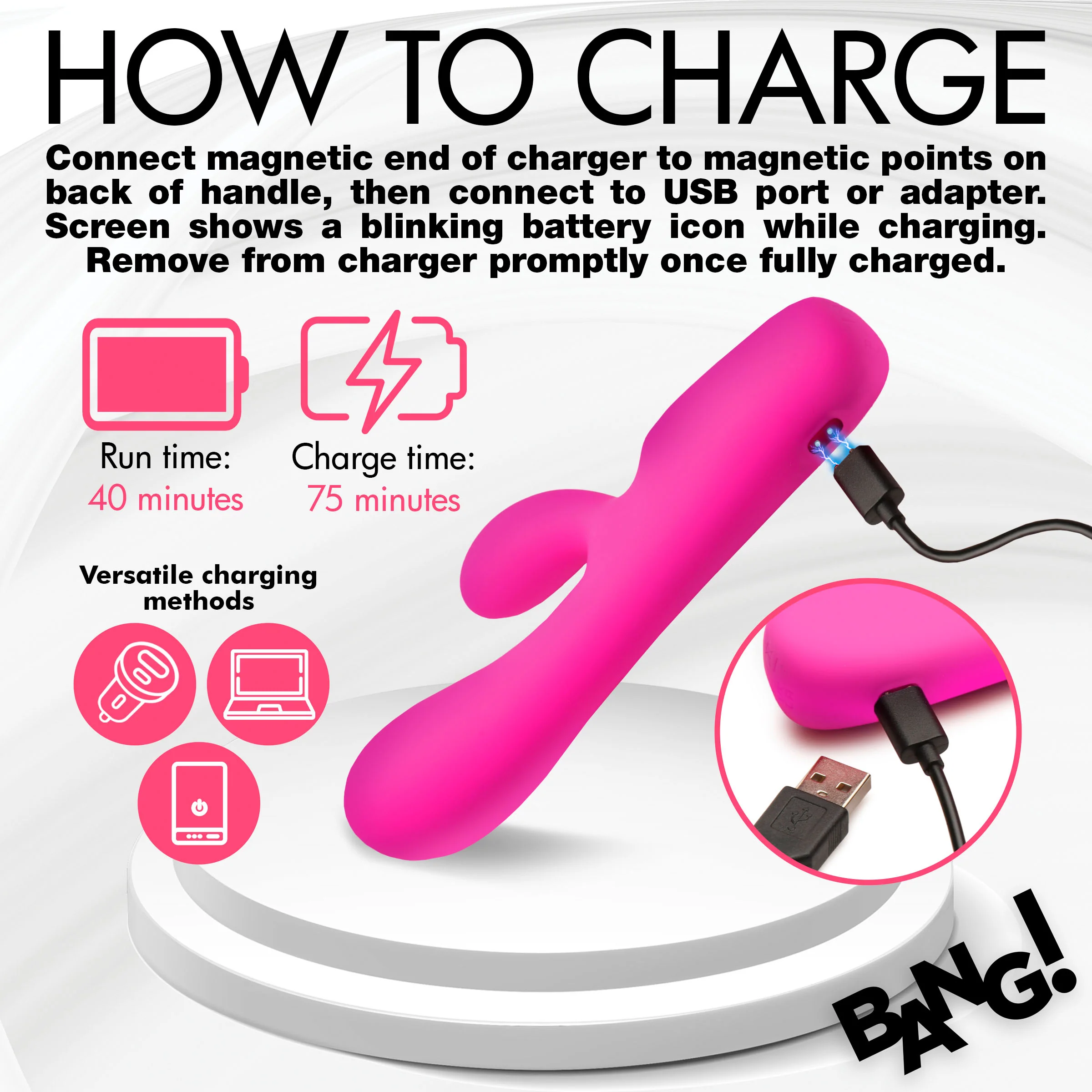 Silicone Rabbit Vibrator with Digital Display - Image 7