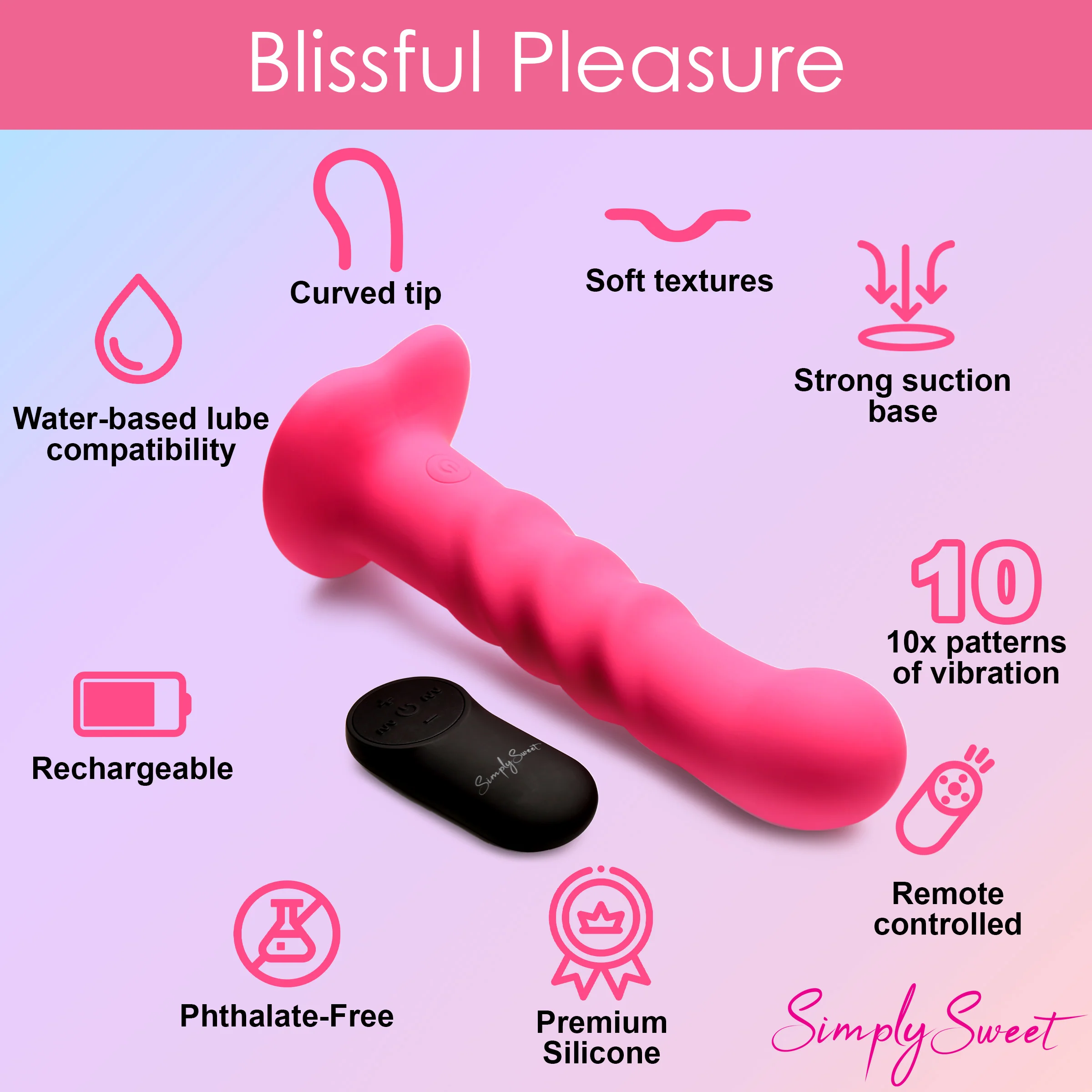21X Vibrating Ribbed Silicone Dildo w/ Remote - Image 4