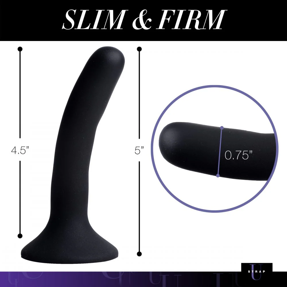 Slender Black Silicone Strap-On Dildo - Image 6