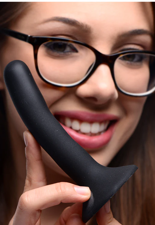 Slender Black Silicone Strap-On Dildo - Image 9
