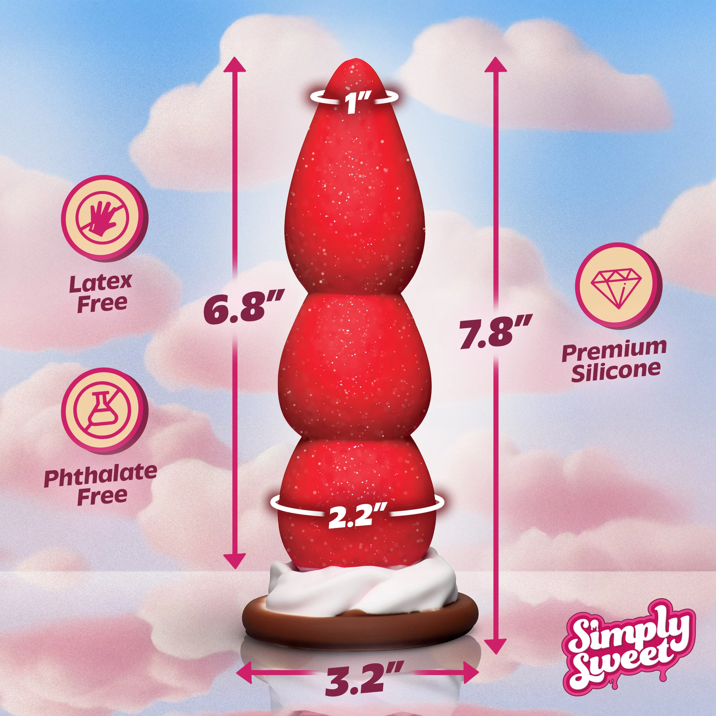 Strawberry Sweet Cream Premium Silicone Dildo - Image 4