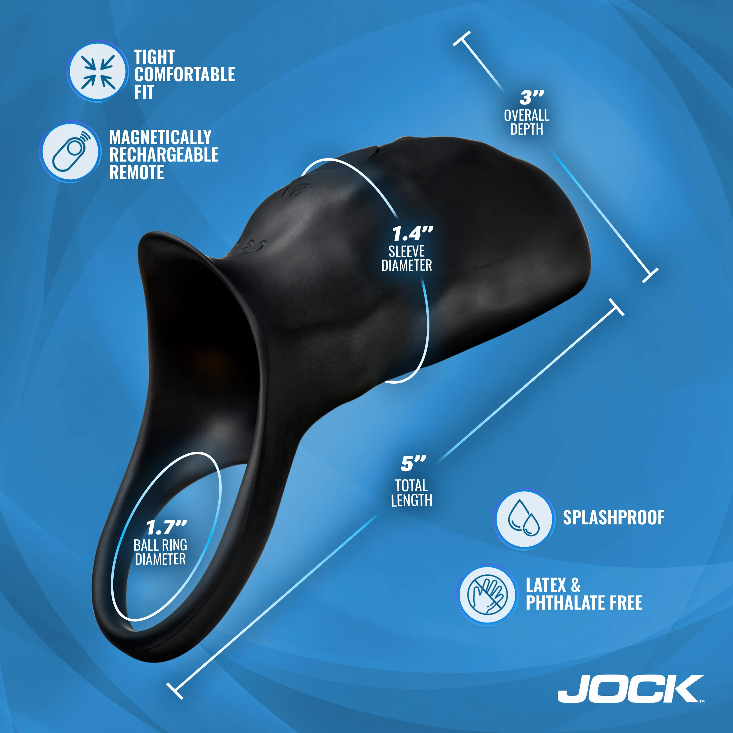 Surge Vibrating Penis Sleeve C-Ring w/ Remote - Image 4