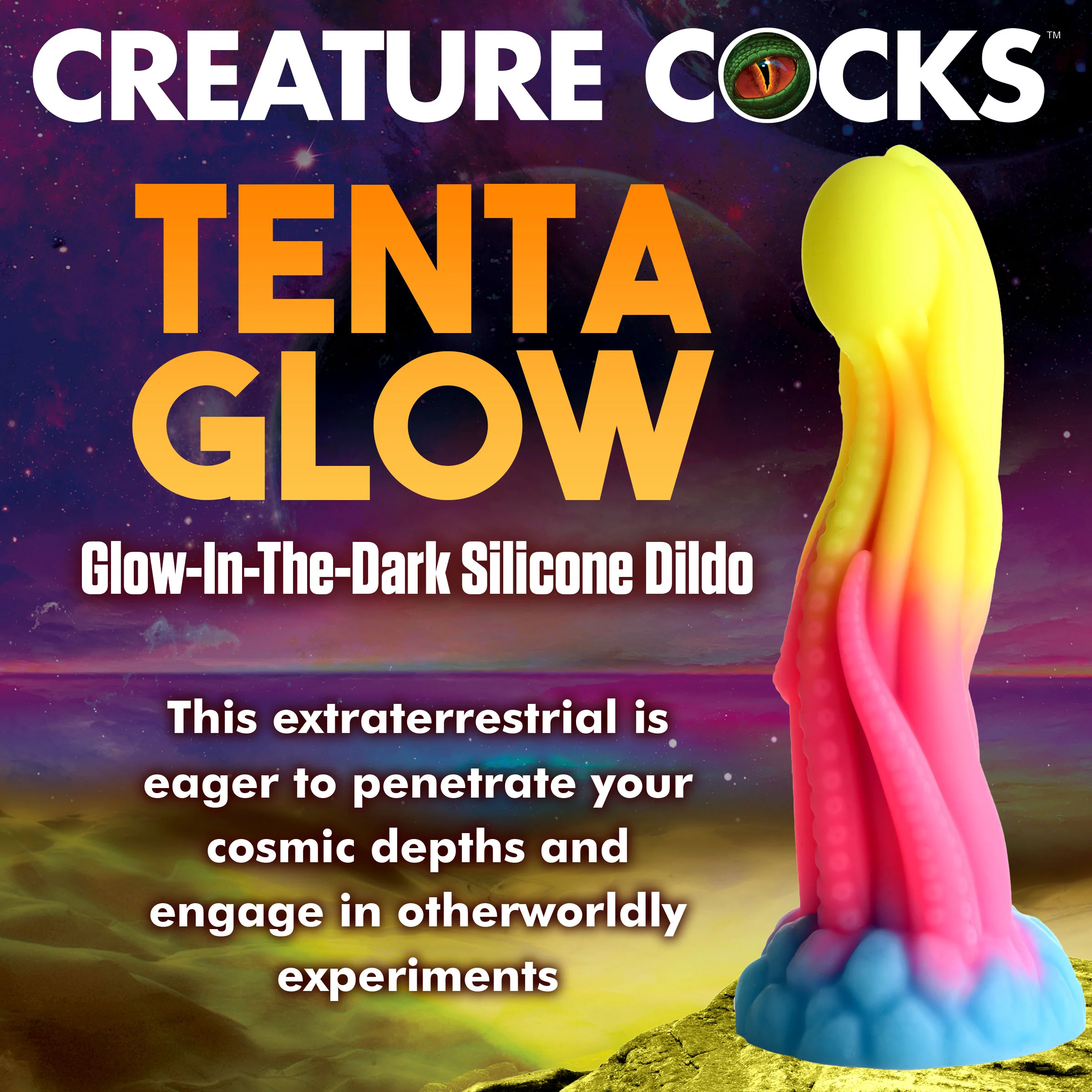 Tenta Glow in the Dark Silicone Dildo - Image 2