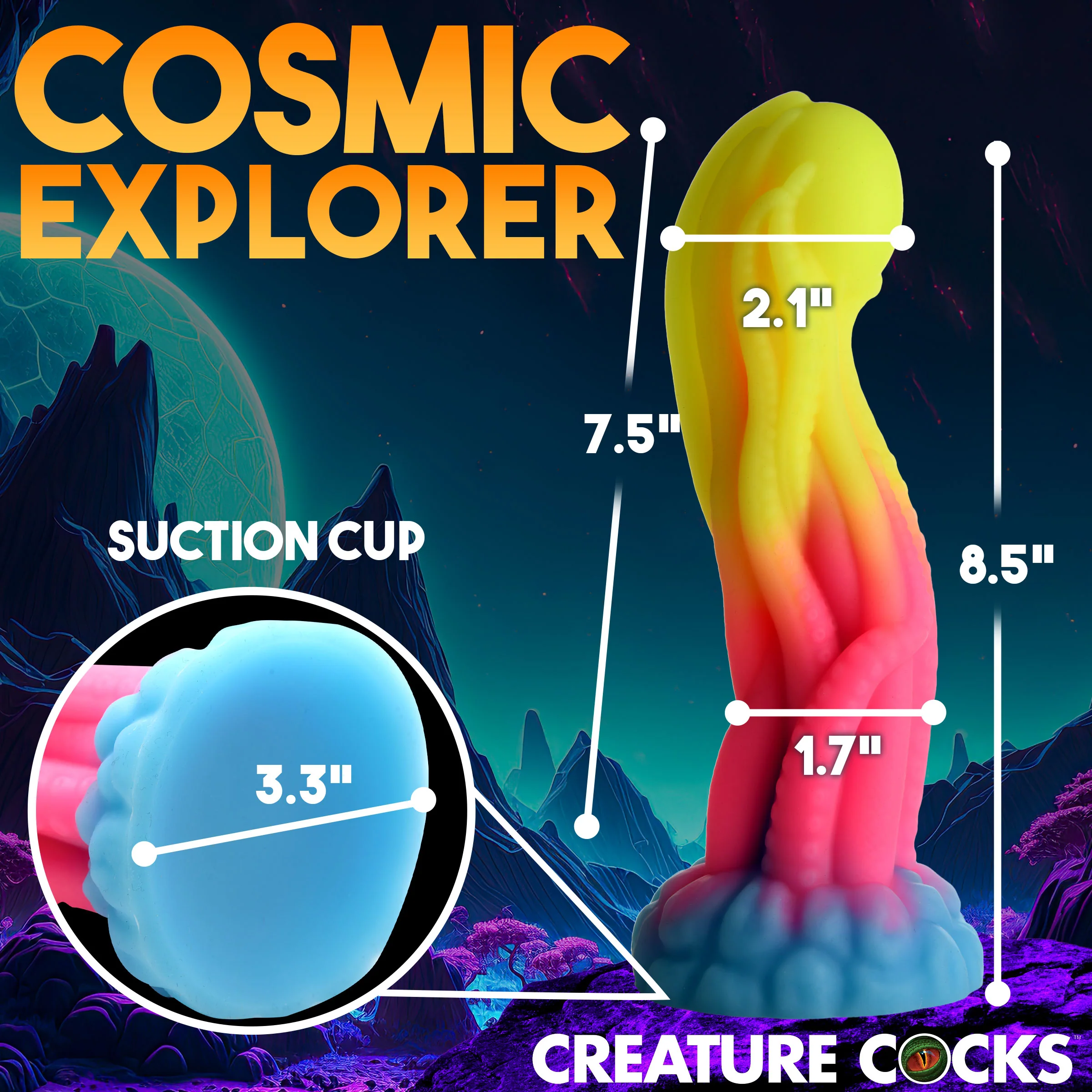 Tenta Glow in the Dark Silicone Dildo - Image 4