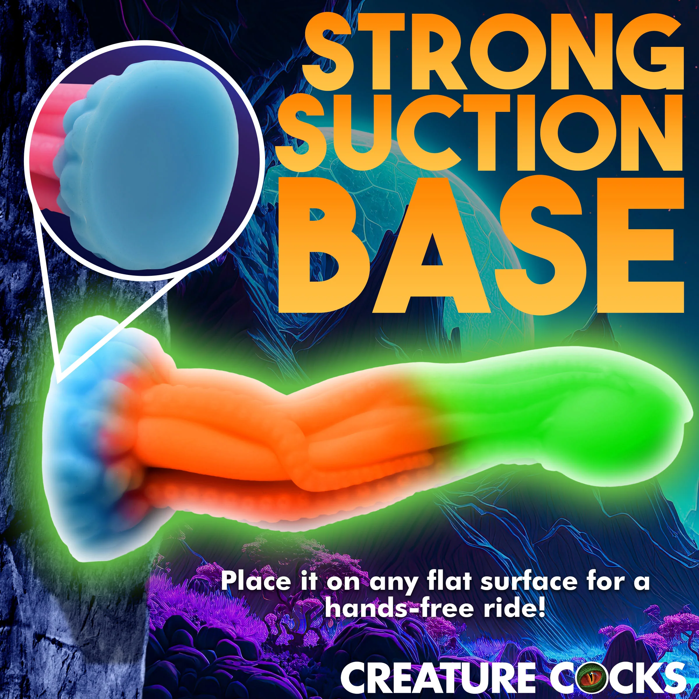 Tenta Glow in the Dark Silicone Dildo - Image 8