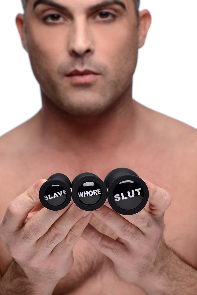 The 3pc Dirty Words Anal Plug Set - Image 2