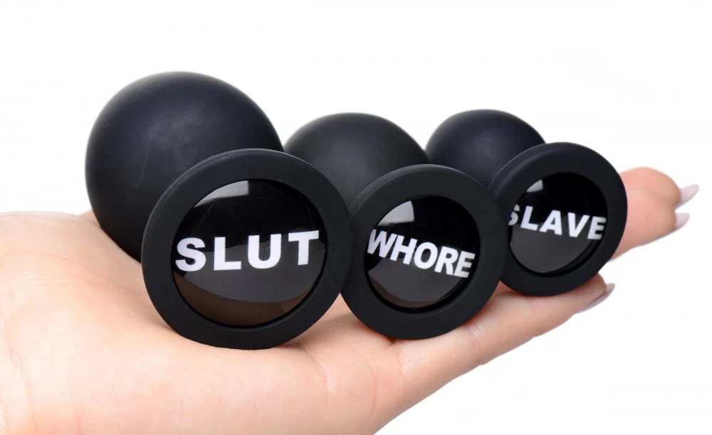 The 3pc Dirty Words Anal Plug Set - Image 3