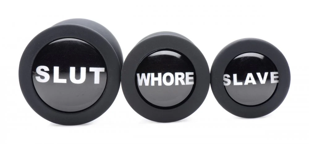The 3pc Dirty Words Anal Plug Set - Image 4