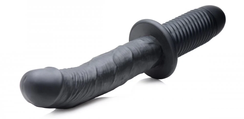 The Large Realistic 10X Silicone Vibrator with Handle - Image 5