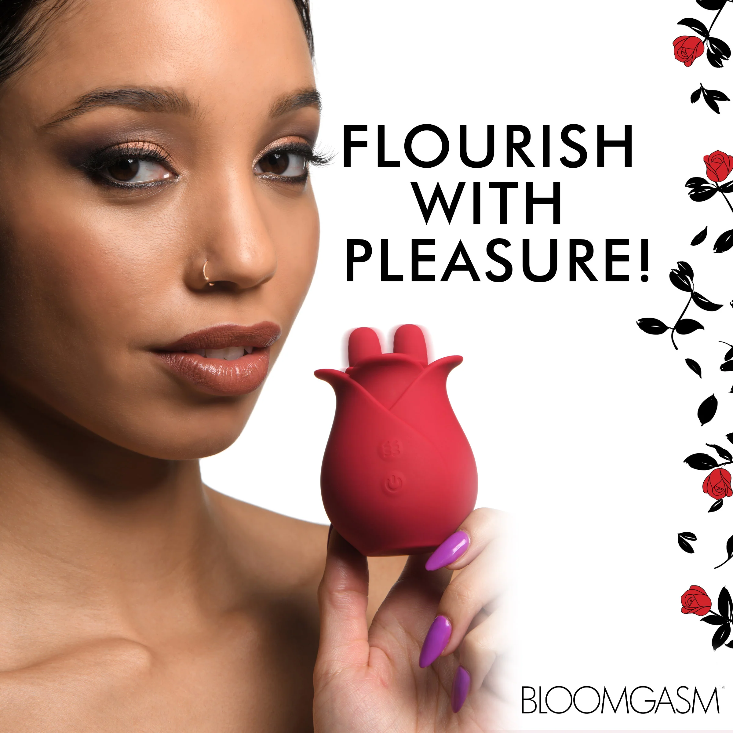 The Rose Fondle 10X Massaging Rose Silicone Clit Stimulators - Image 4