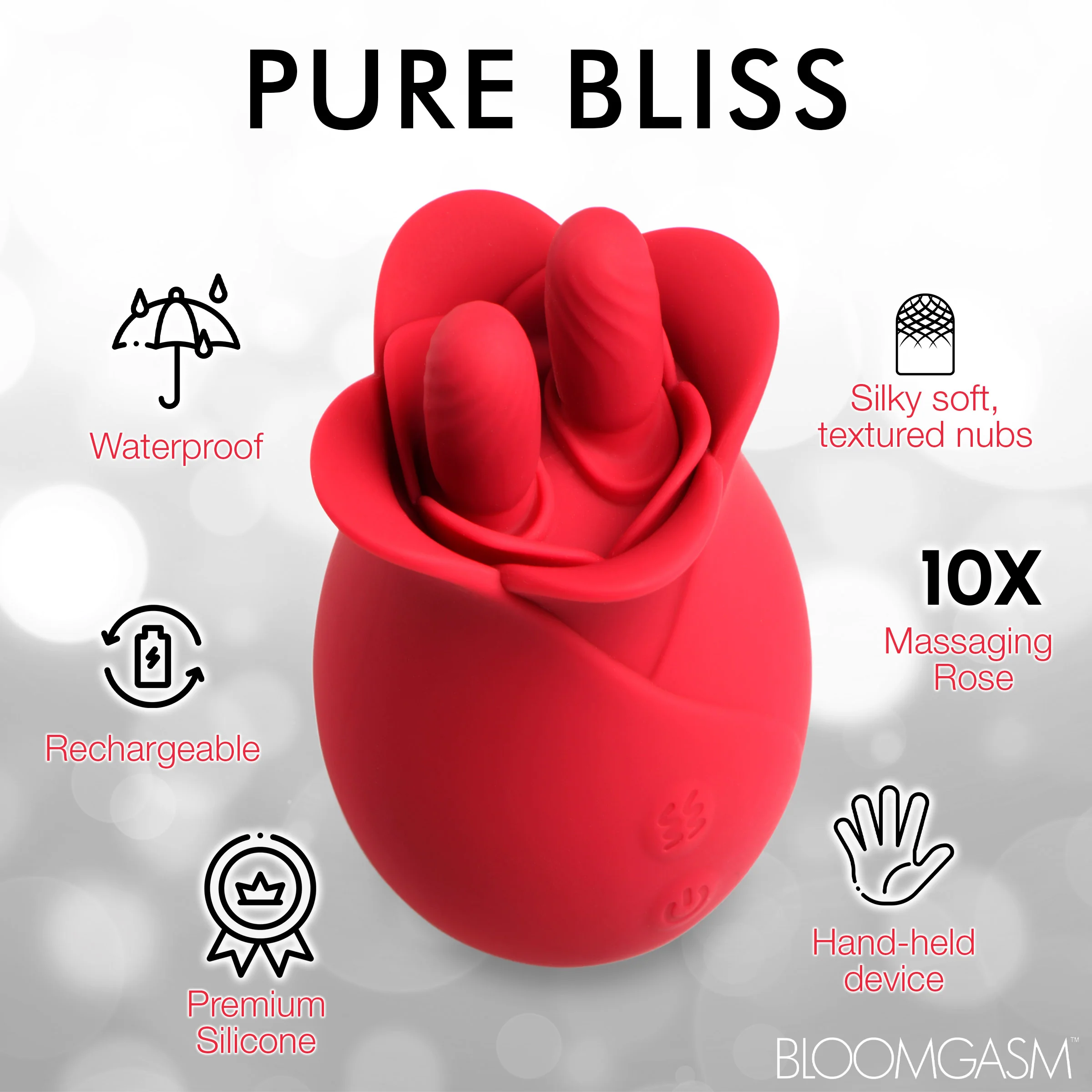 The Rose Fondle 10X Massaging Rose Silicone Clit Stimulators - Image 6