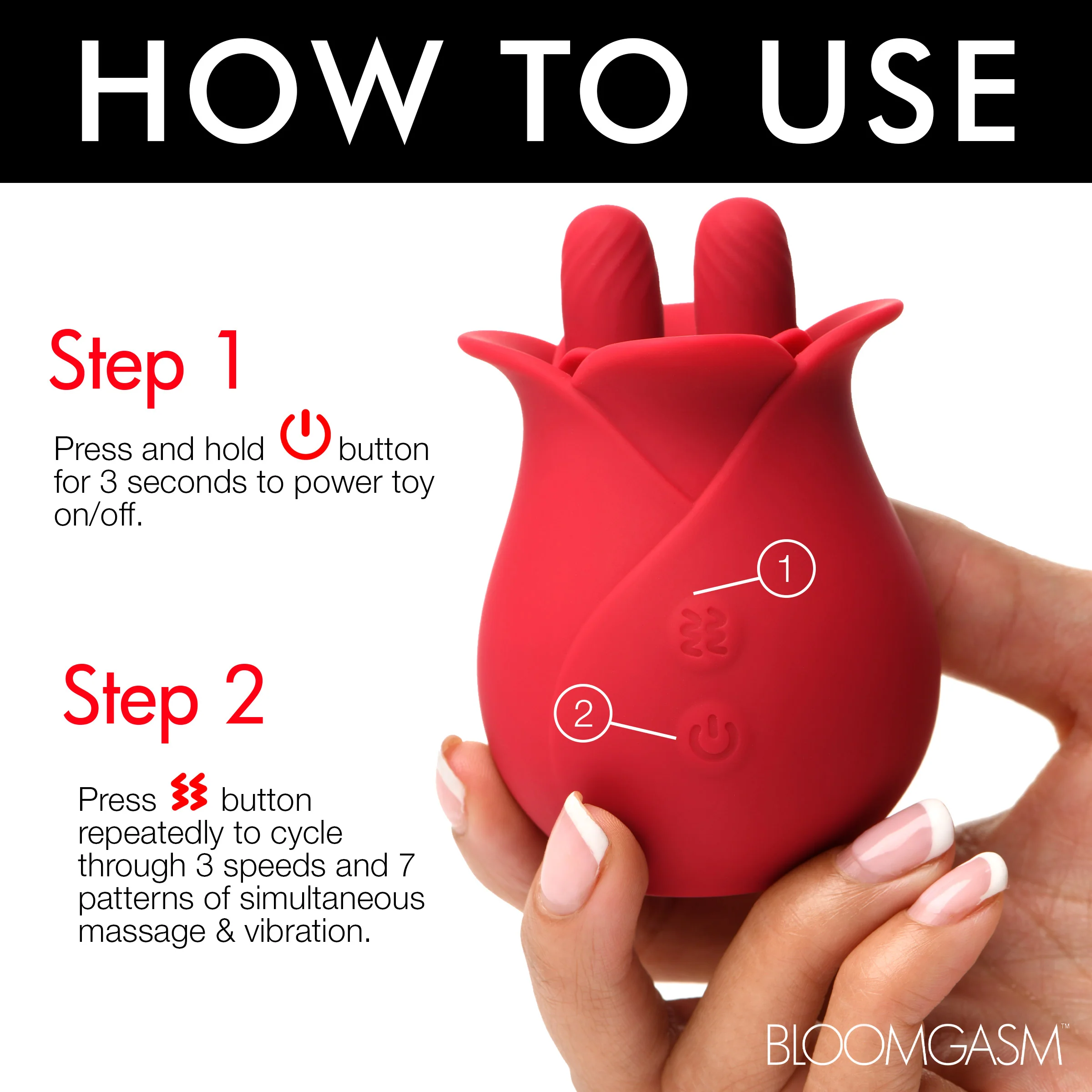 The Rose Fondle 10X Massaging Rose Silicone Clit Stimulators - Image 9
