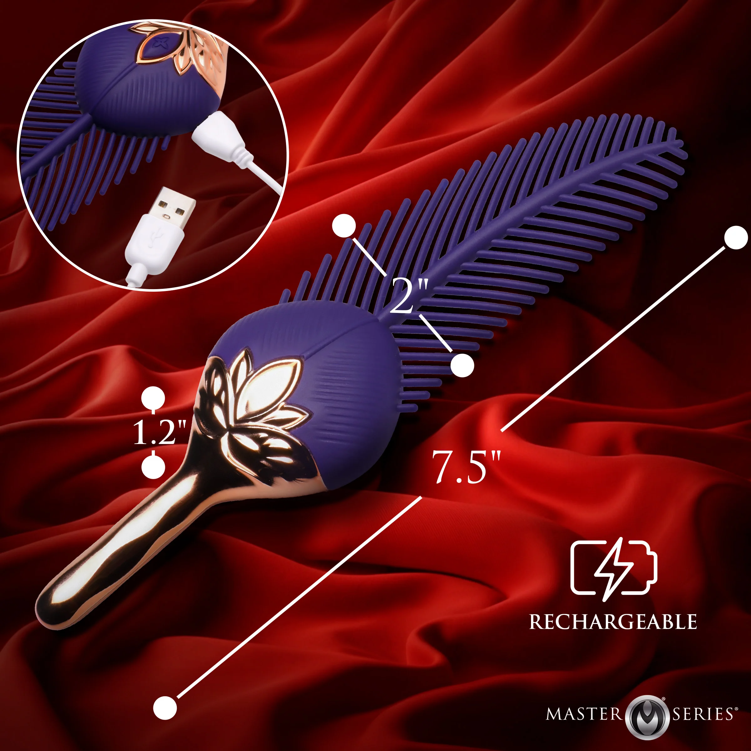 The Tickler Vibrating Silicone Feather Tickler - Image 7